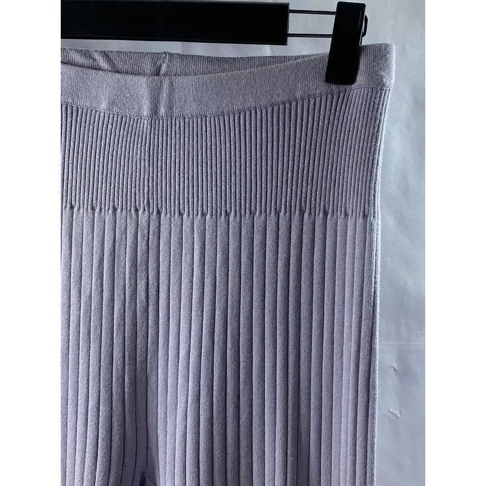 BCBGENERATION Women's Orchid Purple Rib Knit High-Rise Wide-Leg Casual Pant SZ S - Picture 4 of 9